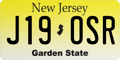 NJ license plate J19OSR