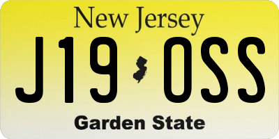 NJ license plate J19OSS