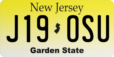 NJ license plate J19OSU
