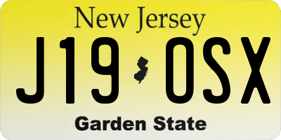 NJ license plate J19OSX