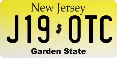 NJ license plate J19OTC