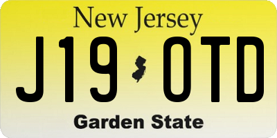 NJ license plate J19OTD