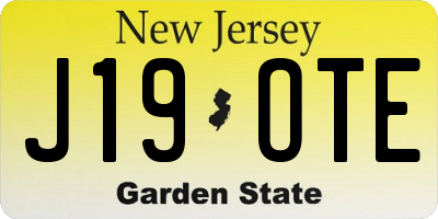 NJ license plate J19OTE