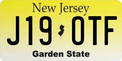 NJ license plate J19OTF