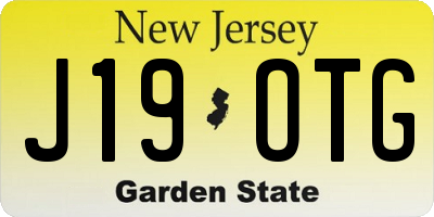 NJ license plate J19OTG