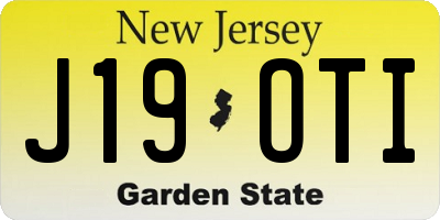 NJ license plate J19OTI