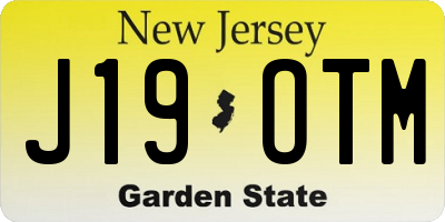 NJ license plate J19OTM