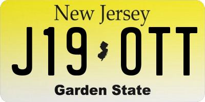 NJ license plate J19OTT