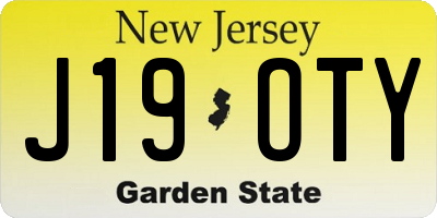 NJ license plate J19OTY