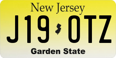 NJ license plate J19OTZ