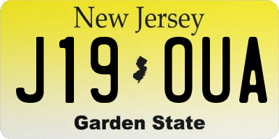 NJ license plate J19OUA