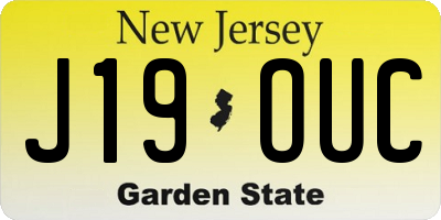 NJ license plate J19OUC