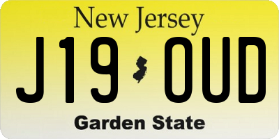 NJ license plate J19OUD