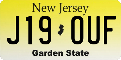 NJ license plate J19OUF