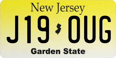 NJ license plate J19OUG