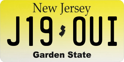 NJ license plate J19OUI