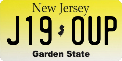 NJ license plate J19OUP