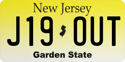 NJ license plate J19OUT