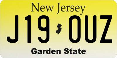 NJ license plate J19OUZ