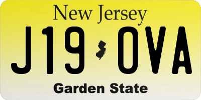 NJ license plate J19OVA