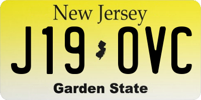 NJ license plate J19OVC