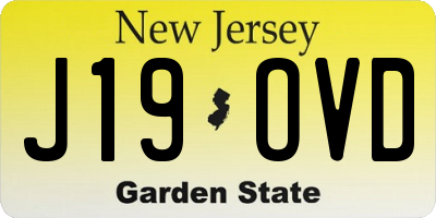 NJ license plate J19OVD