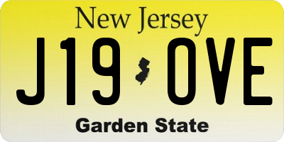 NJ license plate J19OVE