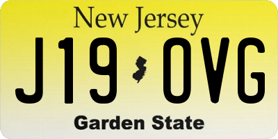 NJ license plate J19OVG