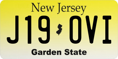 NJ license plate J19OVI