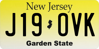 NJ license plate J19OVK