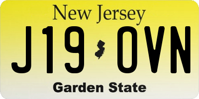 NJ license plate J19OVN