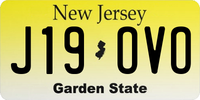 NJ license plate J19OVO
