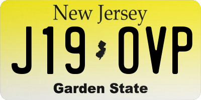 NJ license plate J19OVP