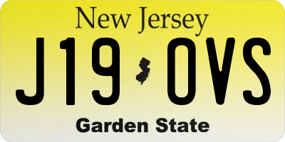 NJ license plate J19OVS