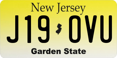 NJ license plate J19OVU