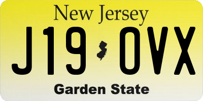 NJ license plate J19OVX