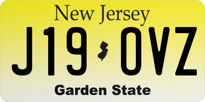 NJ license plate J19OVZ