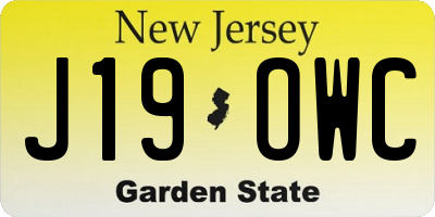 NJ license plate J19OWC