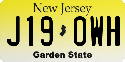 NJ license plate J19OWH