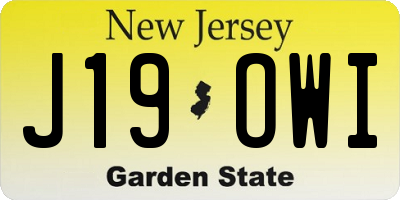 NJ license plate J19OWI