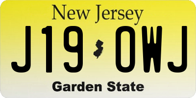 NJ license plate J19OWJ