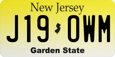 NJ license plate J19OWM