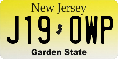 NJ license plate J19OWP