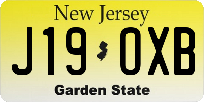 NJ license plate J19OXB