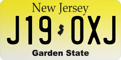 NJ license plate J19OXJ