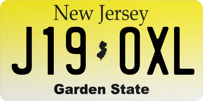 NJ license plate J19OXL
