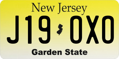 NJ license plate J19OXO