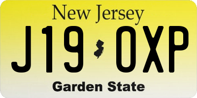 NJ license plate J19OXP