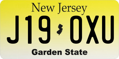NJ license plate J19OXU