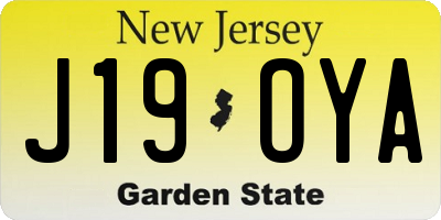 NJ license plate J19OYA